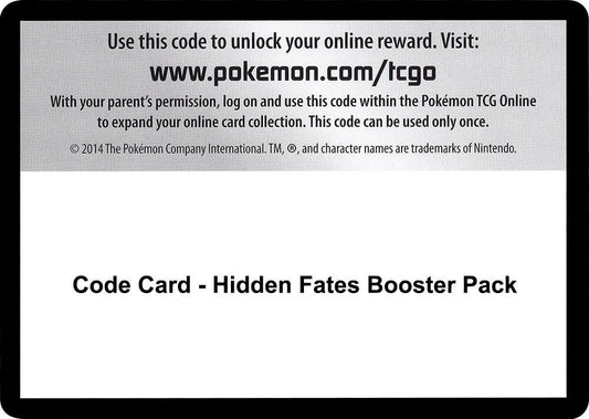 Code Card - Hidden Fates Booster Pack Code Card Pokémon card