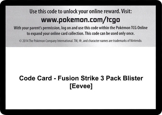 Code Card - Fusion Strike 3 Pack Blister [Eevee] Code Card Pokémon card