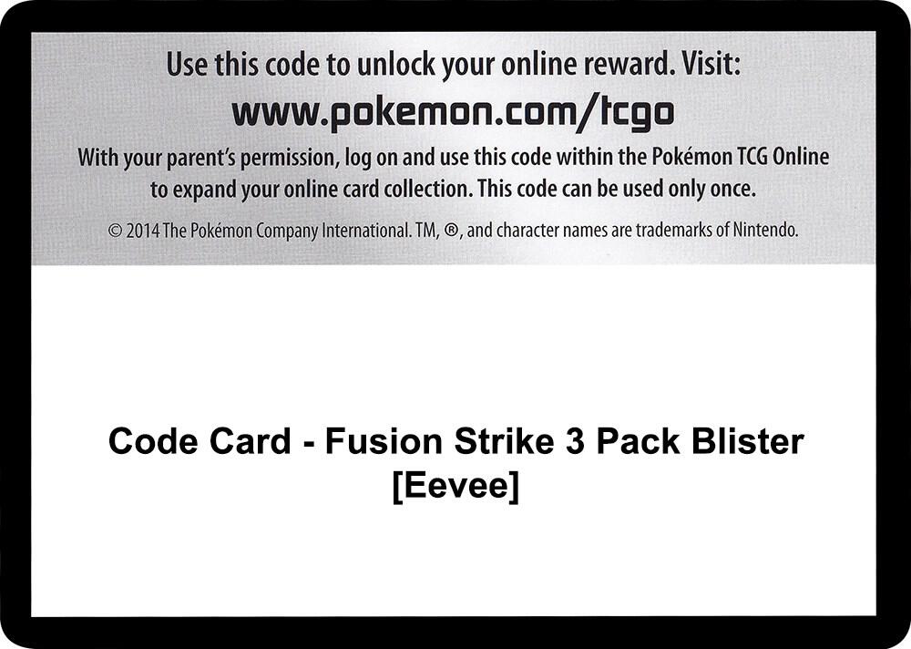 Code Card - Fusion Strike 3 Pack Blister [Eevee] Code Card Pokémon card