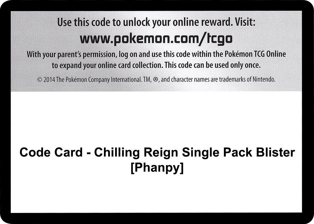Code Card - Chilling Reign Single Pack Blister [Phanpy] - Code Card SWSH06: Chilling Reign