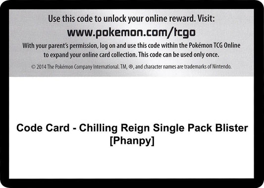 Code Card - Chilling Reign Single Pack Blister [Phanpy] - Code Card SWSH06: Chilling Reign