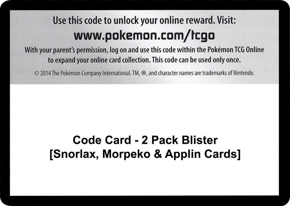 Code Card - 2 Pack Blister [Snorlax, Morpeko & Applin Cards] - Code Card Miscellaneous Cards & Products