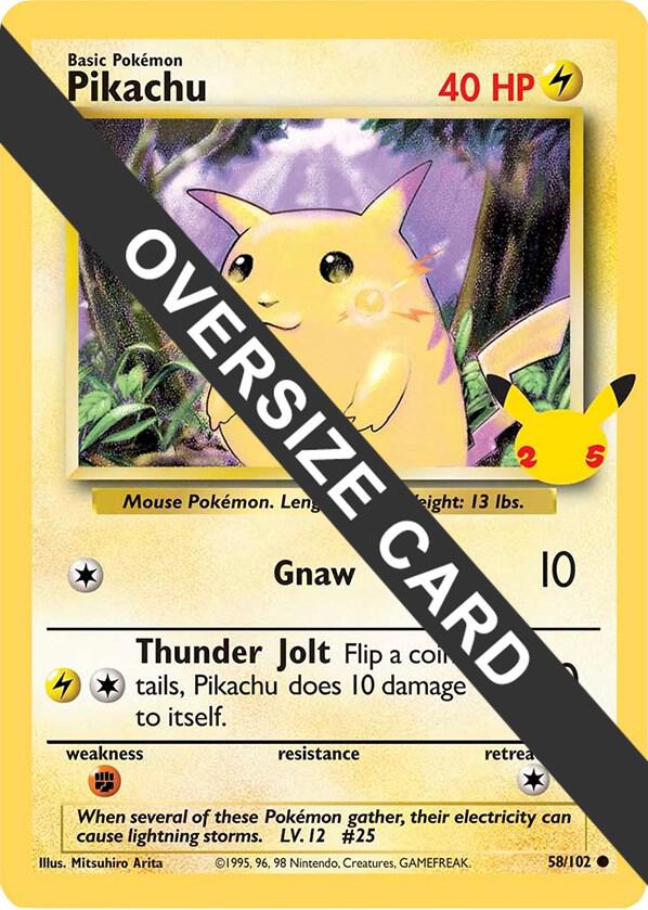 Pikachu - 58/102 (25th Anniversary) 58/102 Promo Jumbo Cards Pokémon card