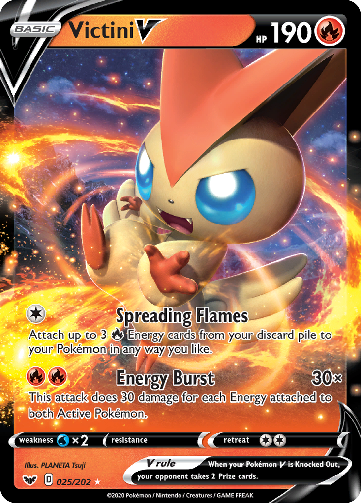 Victini V 025/202 Rare Holo V Sword & Shield