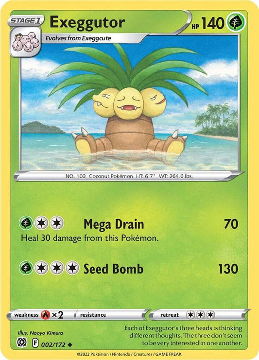 Exeggutor 002/172 Uncommon Brilliant Stars Pokémon card
