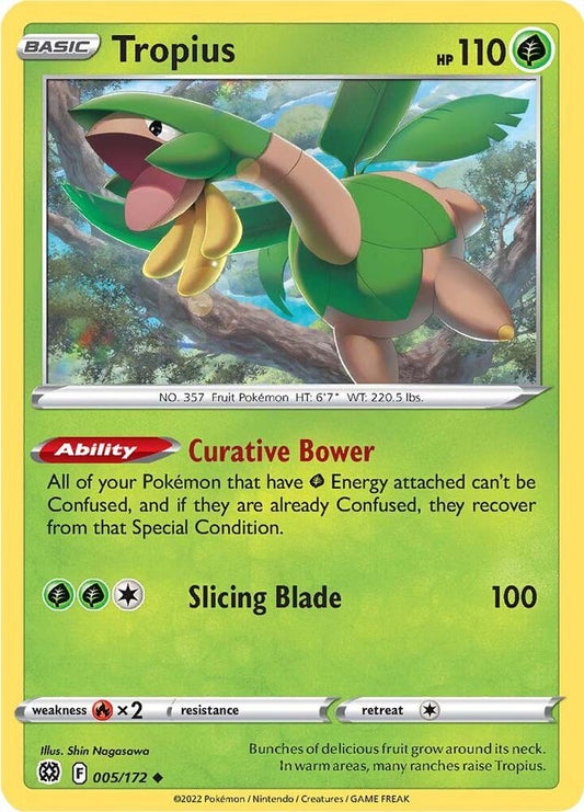 Tropius 005/172 Uncommon Brilliant Stars Pokémon card
