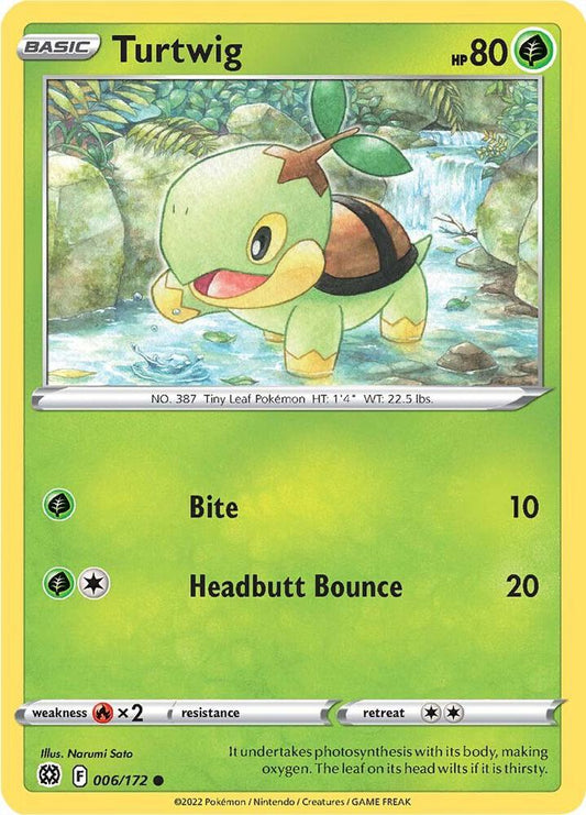 Turtwig 006/172 Common Brilliant Stars Pokémon card