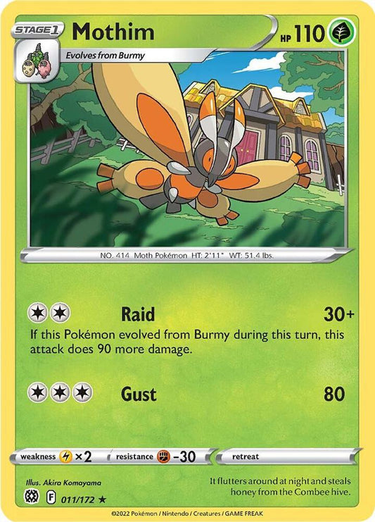 Mothim 011/172 Rare Brilliant Stars Pokémon card
