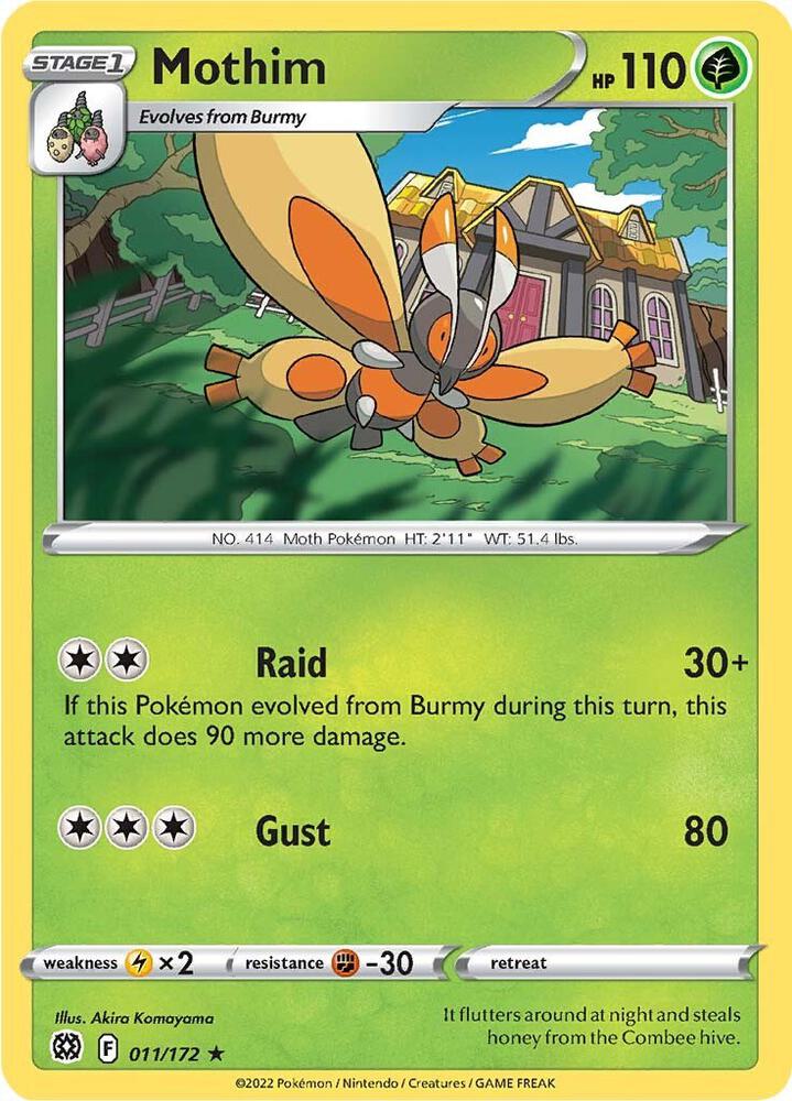 Mothim 011/172 Rare Brilliant Stars Pokémon card