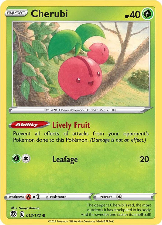 Cherubi 012/172 Common Brilliant Stars Pokémon card