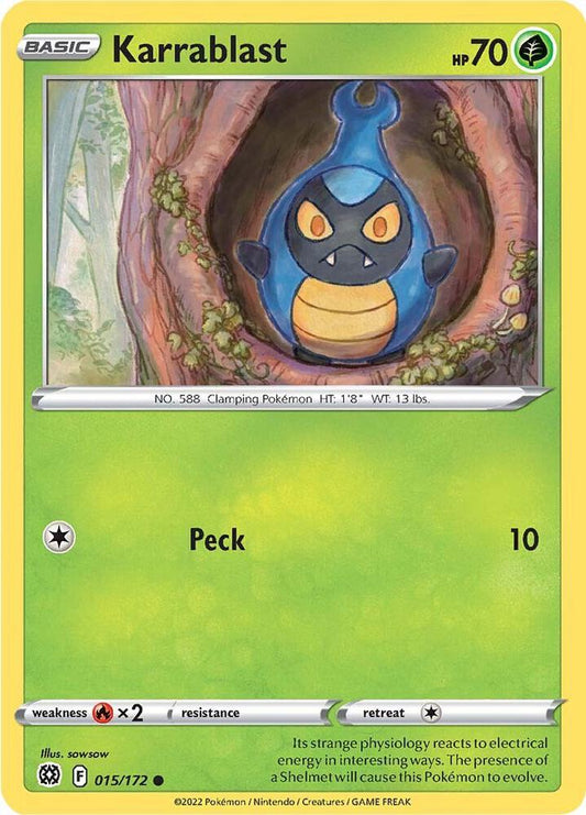Karrablast 015/172 Common Brilliant Stars Pokémon card