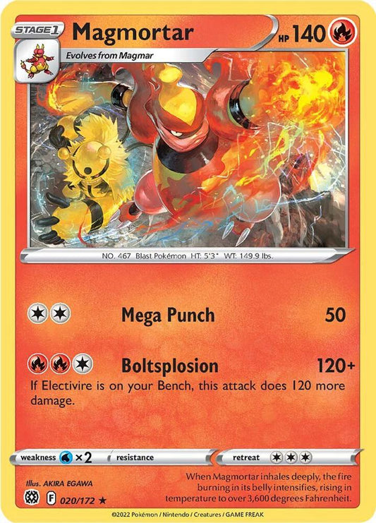 Magmortar 020/172 Rare Brilliant Stars Pokémon card