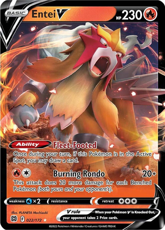 Entei V 022/172 Ultra Rare Brilliant Stars Pokémon card