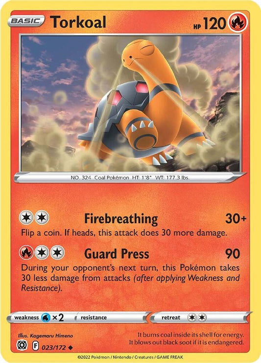 Torkoal 023/172 Uncommon Brilliant Stars Pokémon card