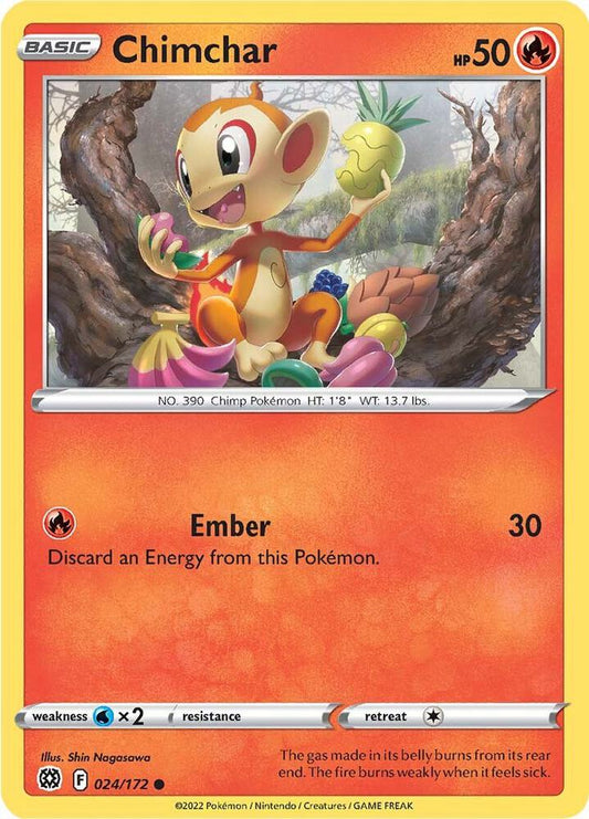 Chimchar 024/172 Common Brilliant Stars Pokémon card