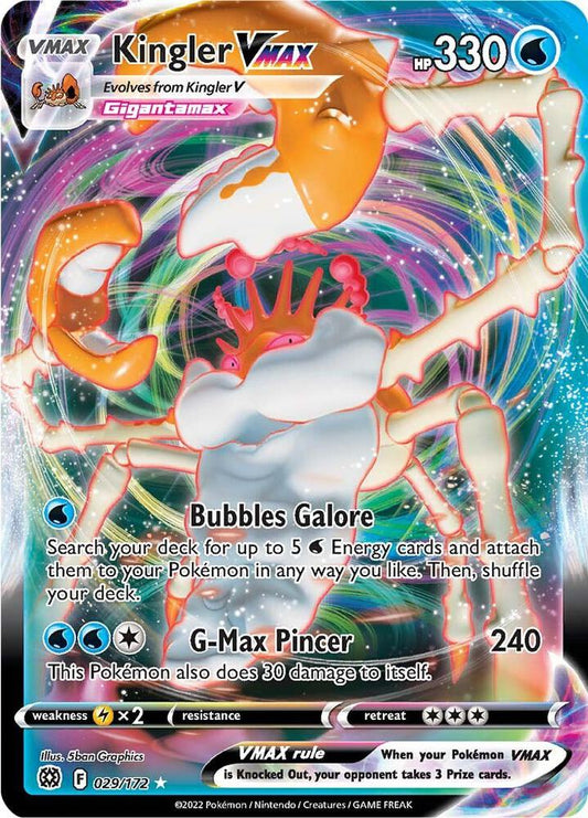 Kingler VMAX 029/172 Ultra Rare Brilliant Stars Pokémon card