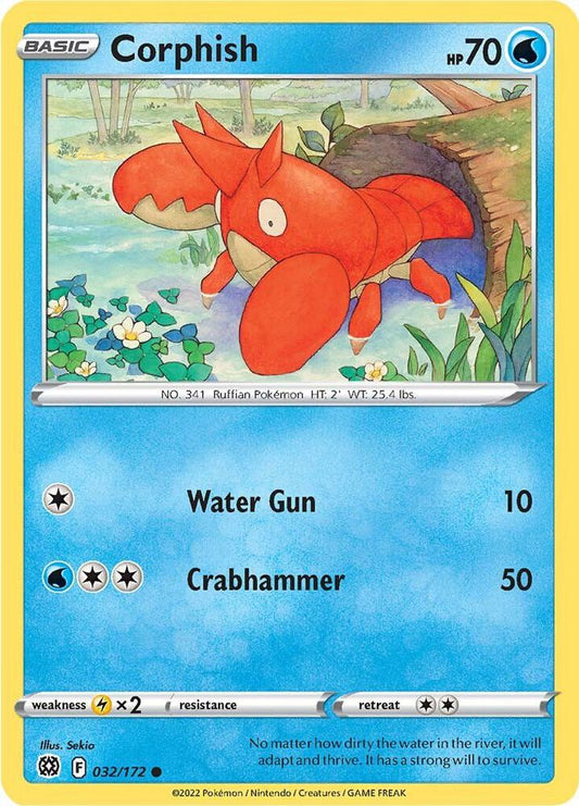 Corphish 032/172 Common Brilliant Stars Pokémon card