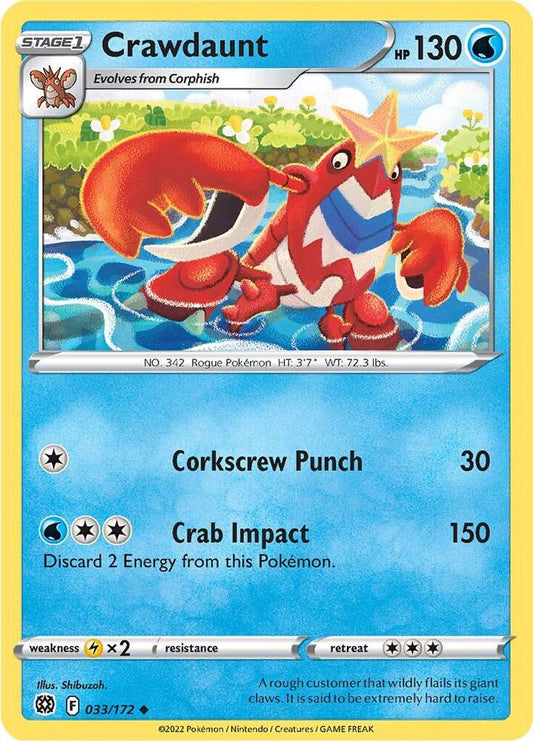Crawdaunt 033/172 Uncommon Brilliant Stars Pokémon card