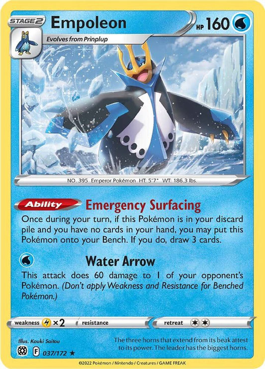 Empoleon 037/172 Holo Rare Brilliant Stars Pokémon card