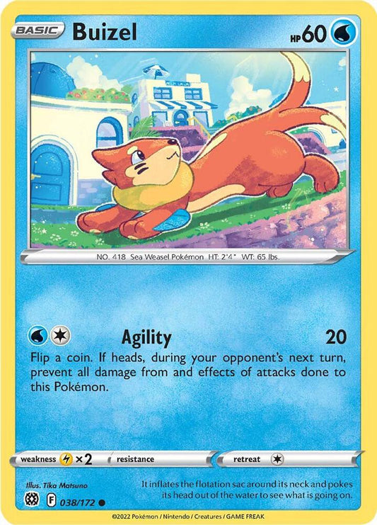 Buizel 038/172 Common Brilliant Stars Pokémon card