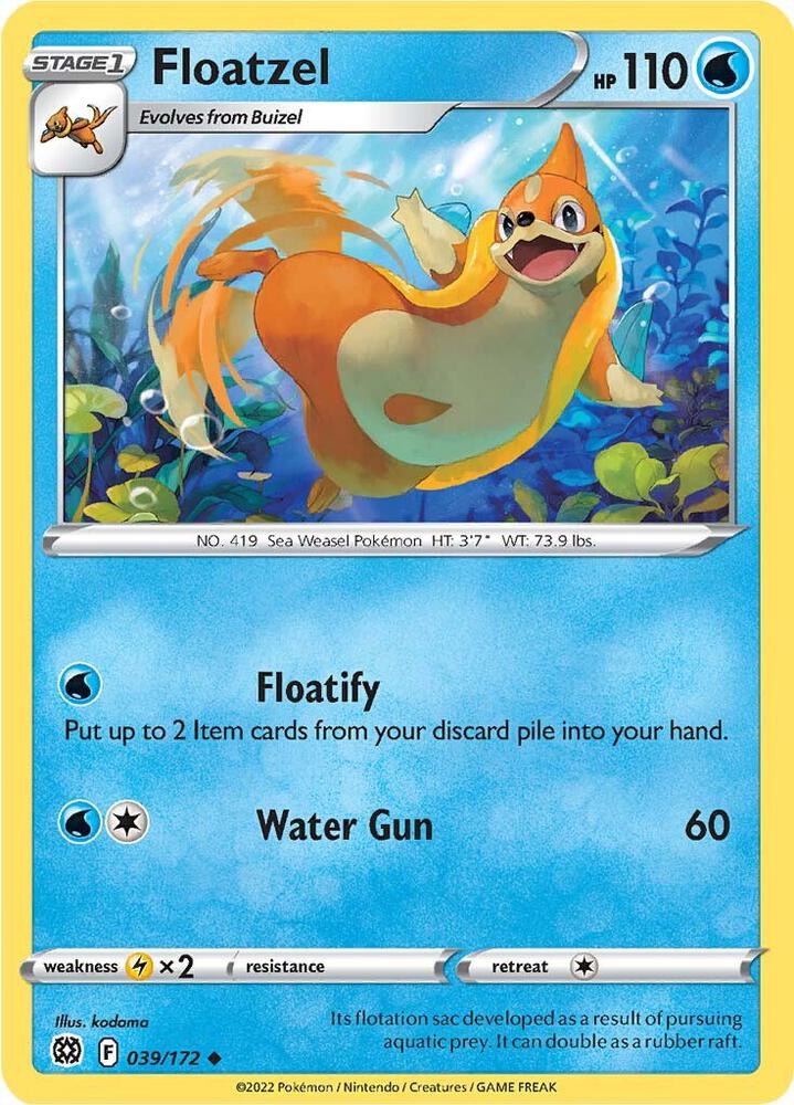Floatzel 039/172 Uncommon Brilliant Stars Pokémon card