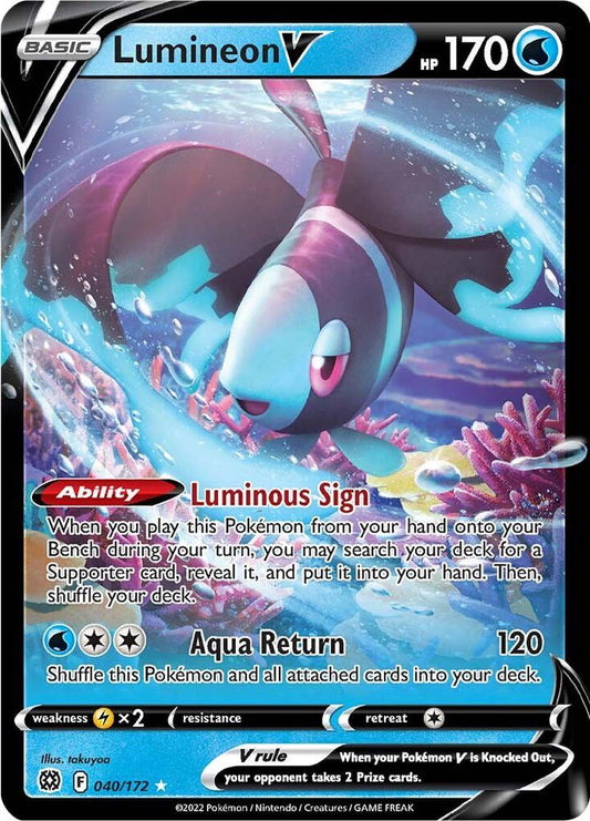 Lumineon V 040/172 Ultra Rare Brilliant Stars Pokémon card
