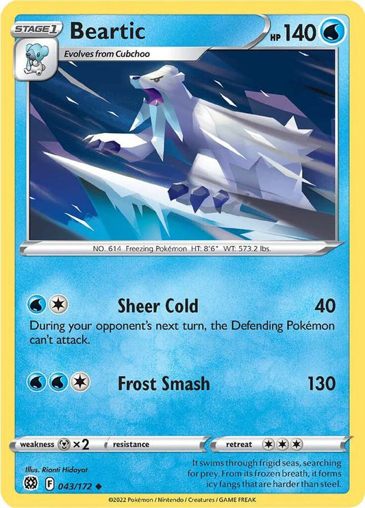 Beartic 043/172 Uncommon Brilliant Stars Pokémon card