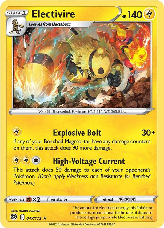 Electivire 047/172 Rare Brilliant Stars Pokémon card