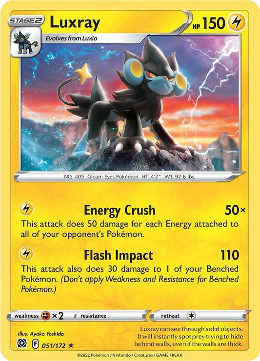 Luxray 051/172 Rare Brilliant Stars Pokémon card