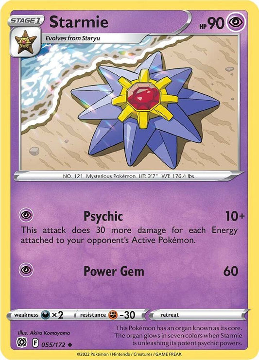 Starmie 055/172 Uncommon Brilliant Stars Pokémon card