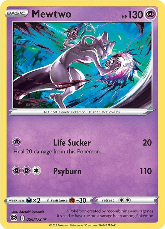 Mewtwo 056/172 Rare Brilliant Stars Pokémon card