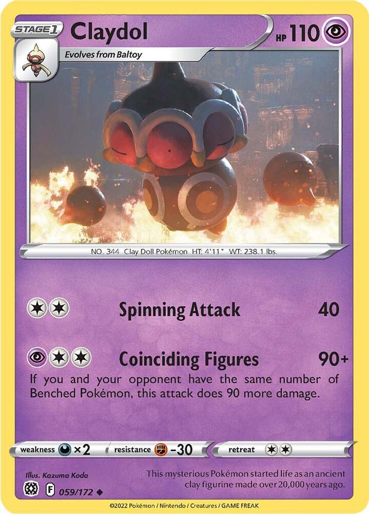 Claydol 059/172 Uncommon Brilliant Stars Pokémon card