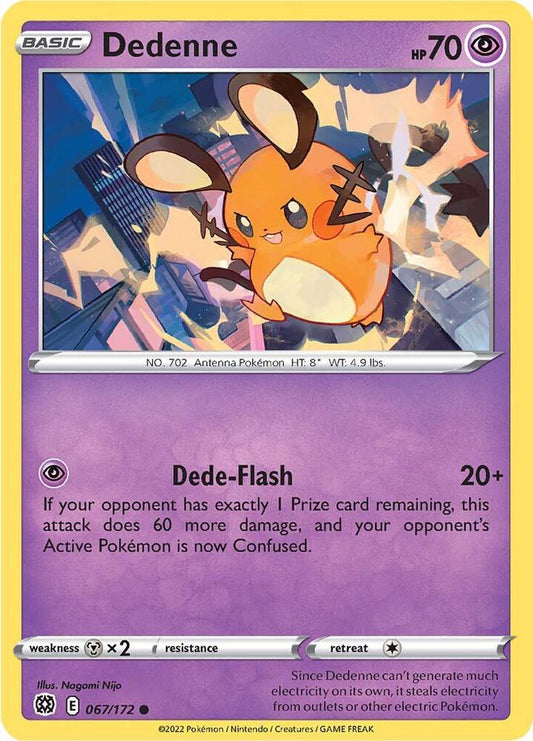 Dedenne 067/172 Common Brilliant Stars Pokémon card