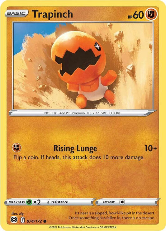 Trapinch 074/172 Common Brilliant Stars Pokémon card