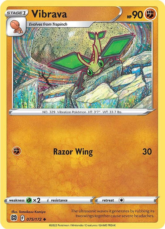 Vibrava 075/172 Uncommon Brilliant Stars Pokémon card