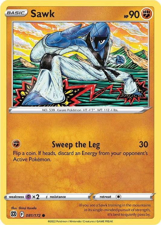 Sawk 081/172 Common Brilliant Stars Pokémon card