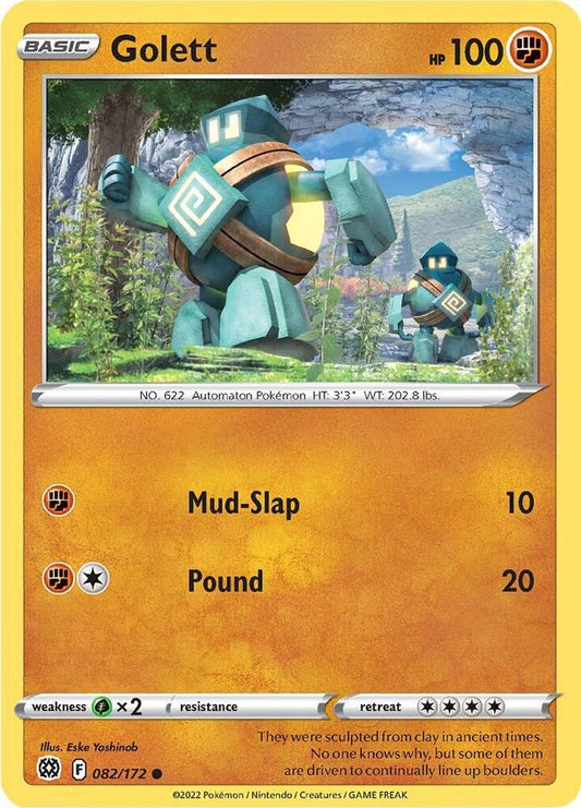 Golett 082/172 Common Brilliant Stars Pokémon card