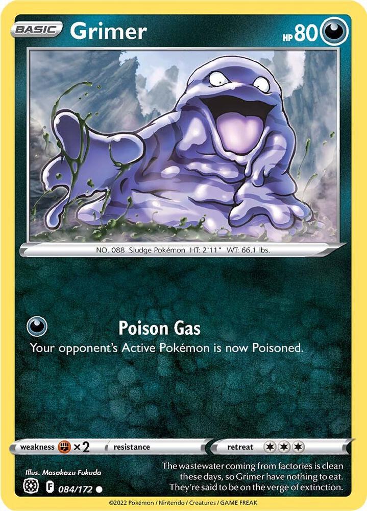 Grimer 084/172 Common Brilliant Stars Pokémon card