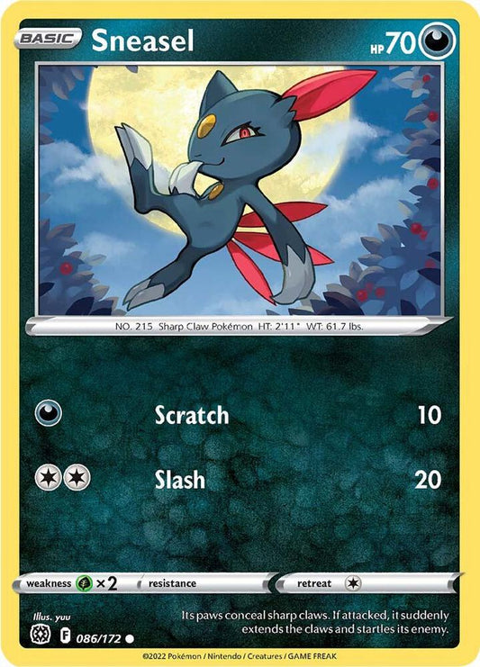 Sneasel 086/172 Common Brilliant Stars Pokémon card