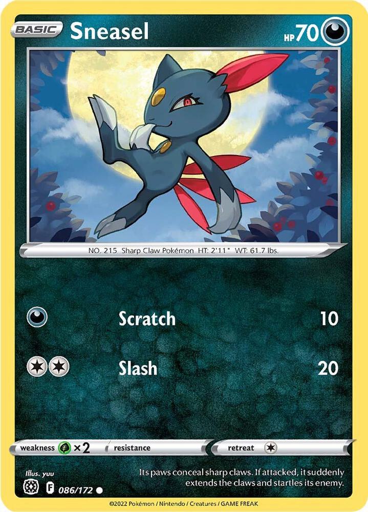 Sneasel 086/172 Common Brilliant Stars Pokémon card