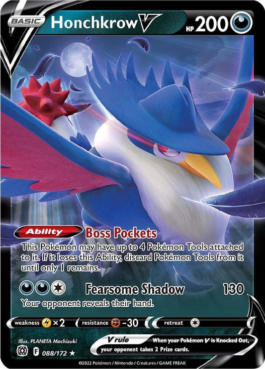 Honchkrow V 088/172 Ultra Rare Brilliant Stars Pokémon card