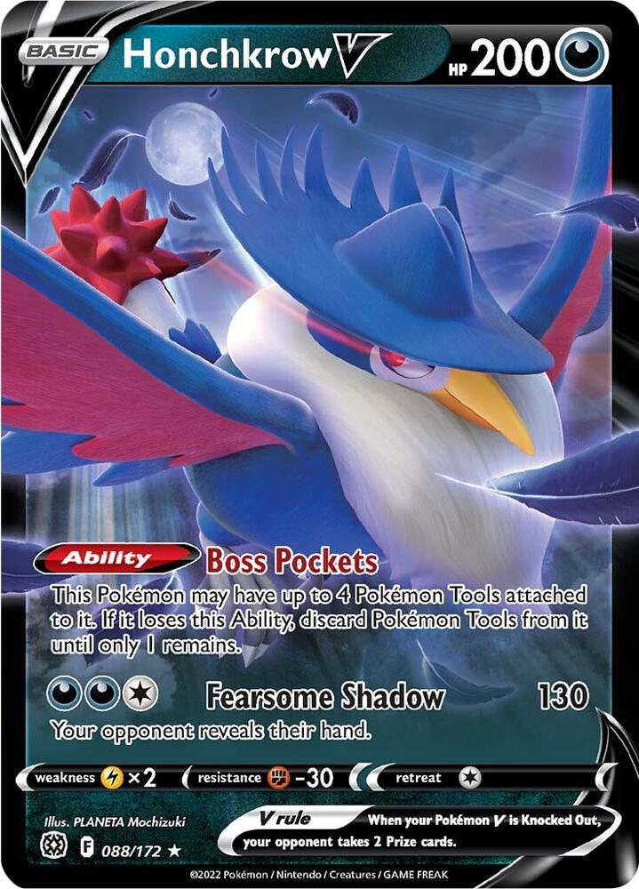 Honchkrow V 088/172 Ultra Rare Brilliant Stars Pokémon card