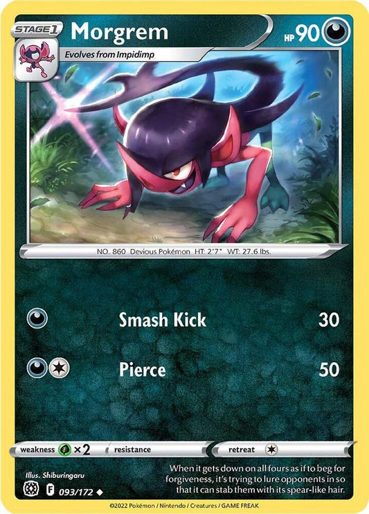 Morgrem 093/172 Uncommon Brilliant Stars Pokémon card