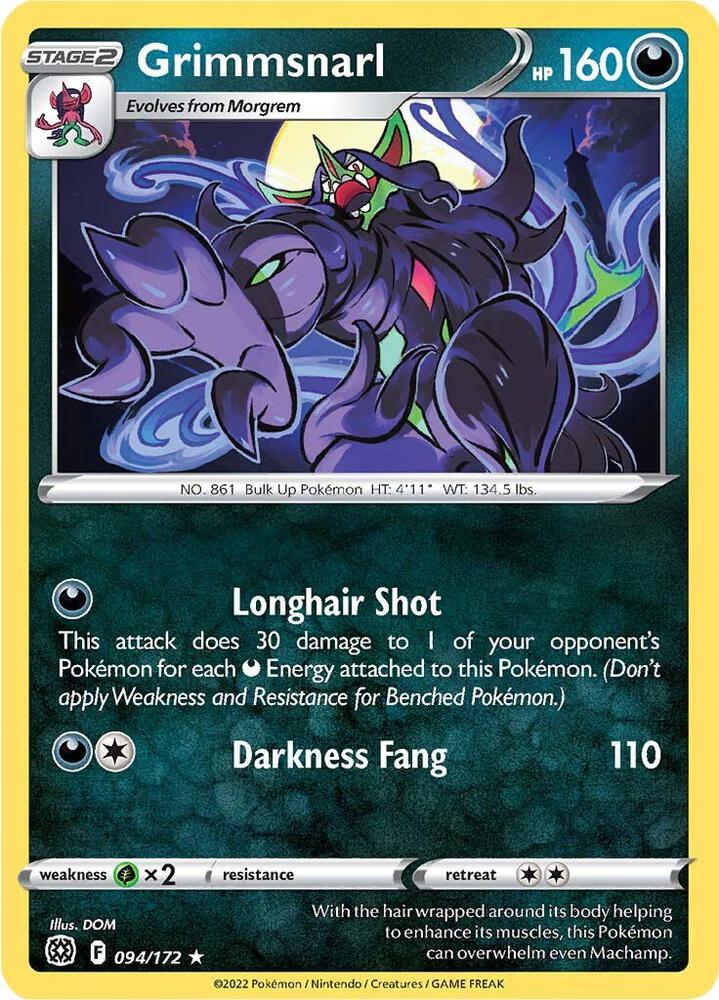 Grimmsnarl 094/172 Rare Brilliant Stars Pokémon card