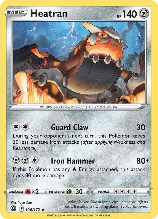 Heatran 100/172 Rare Brilliant Stars Pokémon card