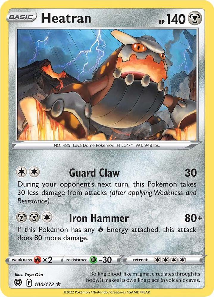 Heatran 100/172 Rare Brilliant Stars Pokémon card