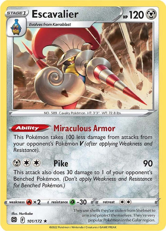 Escavalier 101/172 Rare Brilliant Stars Pokémon card