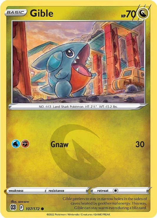 Gible 107/172 Common Brilliant Stars Pokémon card