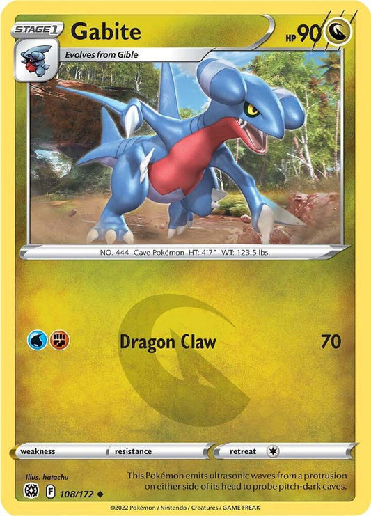 Gabite 108/172 Uncommon Brilliant Stars Pokémon card