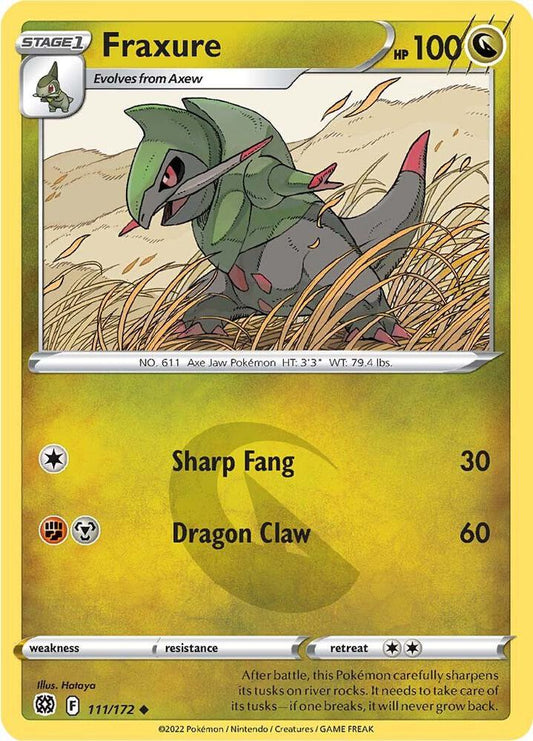 Fraxure 111/172 Uncommon Brilliant Stars Pokémon card